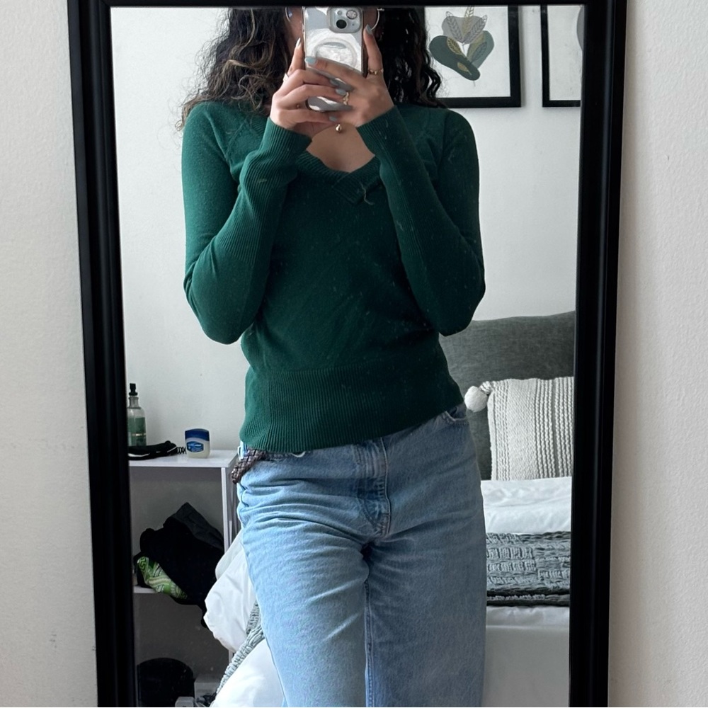 Takeout Forest Green Knit Top